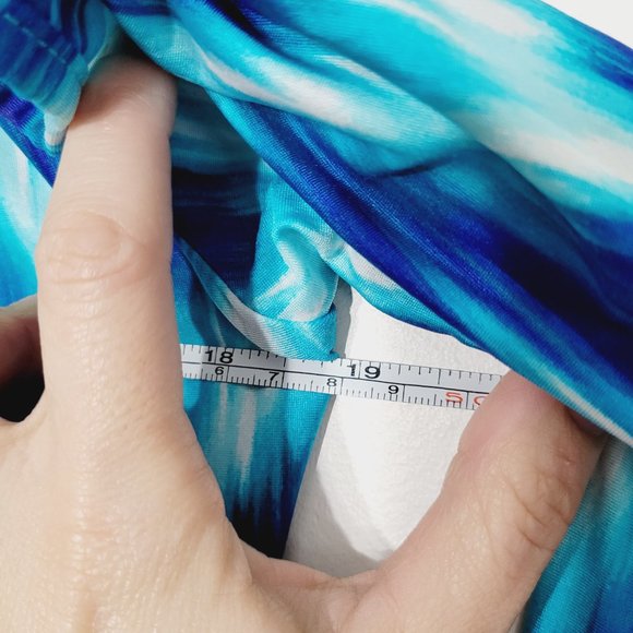 La Blanca Cover Up Womens Blue Chevron Stripe Swimsuit Tunic Shoulder Stretch S - Picture 8 of 9